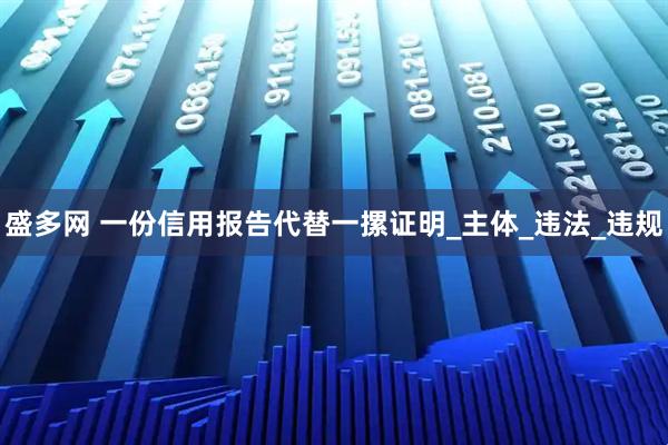 盛多网 一份信用报告代替一摞证明_主体_违法_违规
