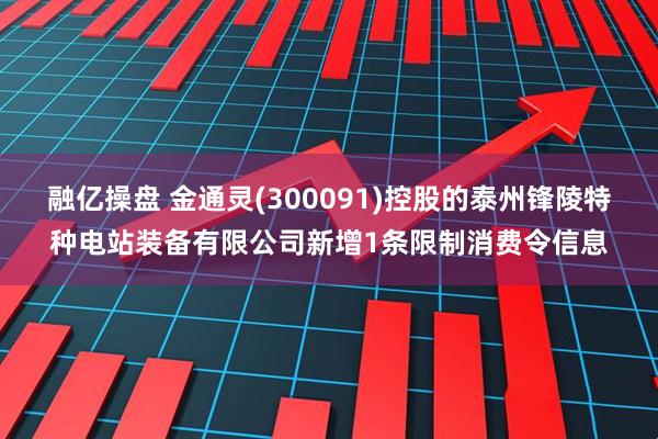 融亿操盘 金通灵(300091)控股的泰州锋陵特种电站装备有限公司新增1条限制消费令信息